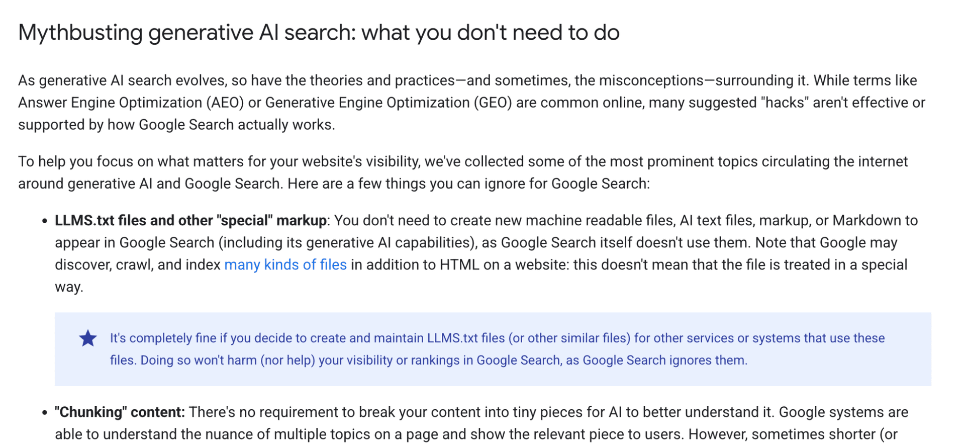 Google, LLMS.txt dosyalarının arama sıralamalarınıza zarar vermeyeceğini veya yardımcı olmayacağını söylüyor